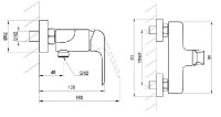 RAVAK FLAT FL 032.20 baterie sprchová nástěnná, černá mat   X070177